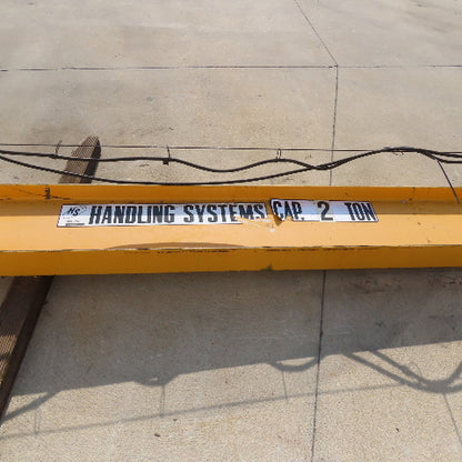 Handling Systems 2 Ton Freestanding Jib Crane 360° 16' Span 14' Travel 10' Under