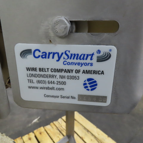 Carry Smart 16" Wide 90° Wire Belt Food Grade Conveyor 46" Long No Motor
