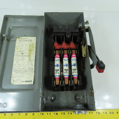 Square D H361 30A 3-Pole Fusible Safety Disconnect Switch 600V 3Ph