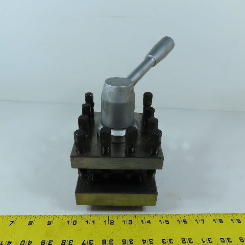4-Way Indexing Turret Lathe Tool Post Block 2" T-Slot 1" Tooling