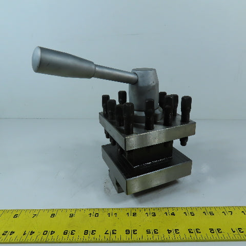 4-Way Indexing Turret Lathe Tool Post Block 2" T-Slot 1" Tooling