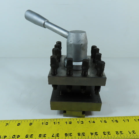 4-Way Indexing Turret Lathe Tool Post Block 2" T-Slot 1" Tooling