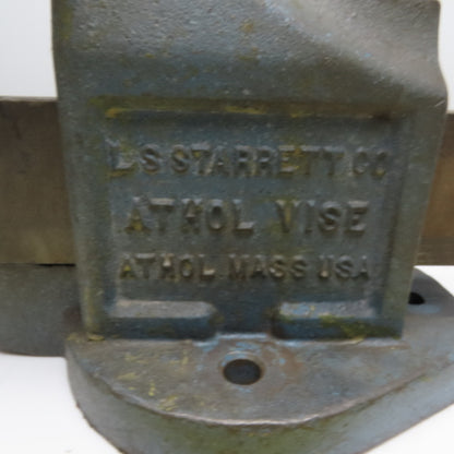 L.S. Starrett Co. 924 4" Jaw 4" Open Athol Stationary Bench Vise