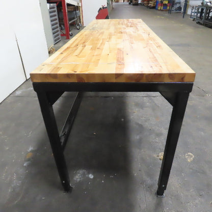 30"x 96" Butcher Block Work Bench Assembly Table 1-3/4" Thick 37" Adj. Height