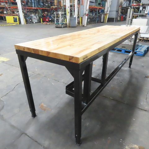 30"x 96" Butcher Block Work Bench Assembly Table 1-3/4" Thick 37" Adj. Height