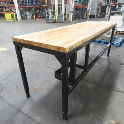 30"x 96" Butcher Block Work Bench Assembly Table 1-3/4" Thick 37" Adj. Height