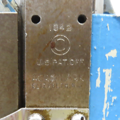 Acromark 1942 Pneumatic Roll Marking Stamping Machine Tested