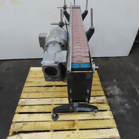 48"X5" Stainless Steel Tabletop Chain Slide Bed Conveyor 230/460V 3Ph .75HP