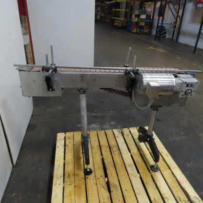48"X5" Stainless Steel Tabletop Chain Slide Bed Conveyor 230/460V 3Ph .75HP