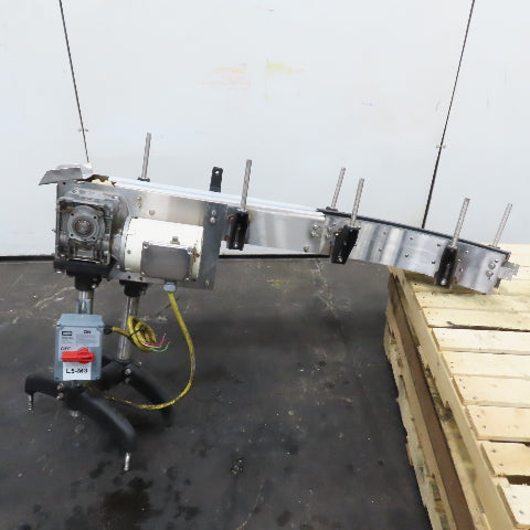 52"x5"Stainless Steel Tabletop Chain Slide Conveyor 230/460V 3Ph 3/4HP W/ Curve