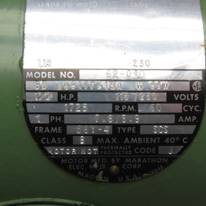 Rockwell 56C17F215A 62-010 1/2HP Electric Motor 115/230V 1Ph 56Y-4 Frame 1725RPM