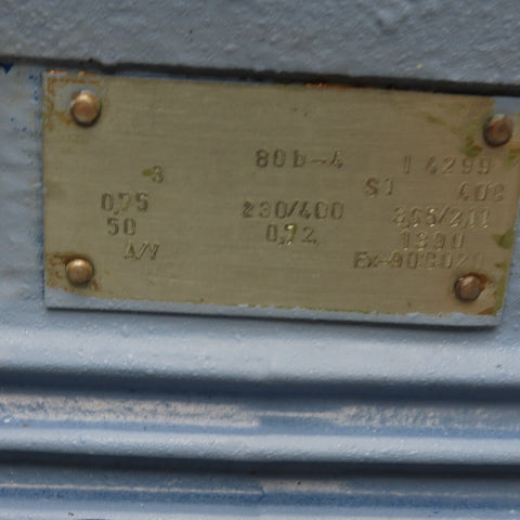 Euromotori ASA 80b-4 80b-4 0.75kW 3-Phase Explosion Proof Motor 230/400V 1390RPM