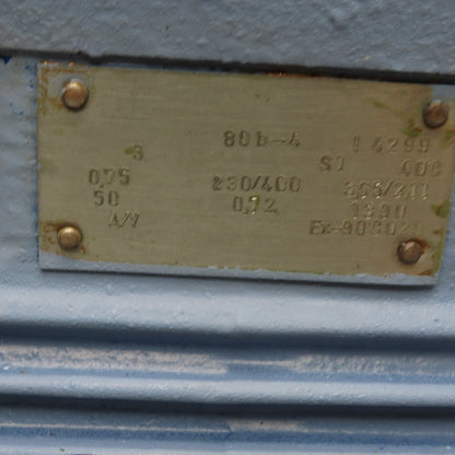 Euromotori ASA 80b-4 80b-4 0.75kW 3-Phase Explosion Proof Motor 230/400V 1390RPM