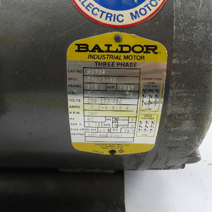 Baldor M3704 3HP AC Electric Motor 208-230/460V 3Ph 215 Frame 1140RPM