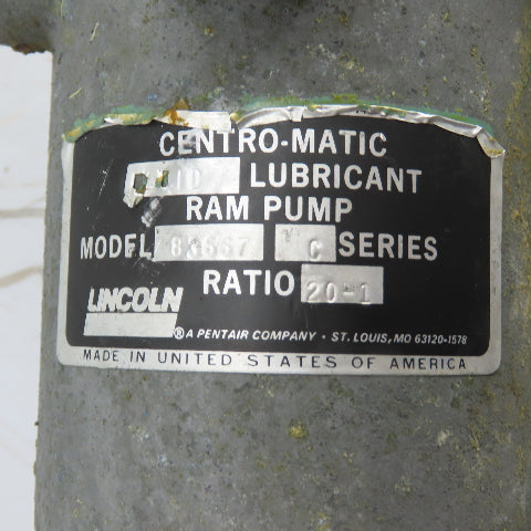 Lincoln 83667 Centro-Matic Fluid Grease Lubricant Ram Pump 20:1 Ratio