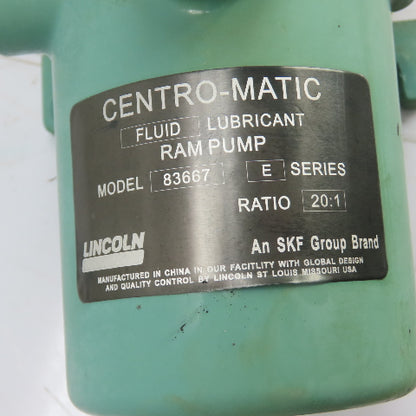 Lincoln 83667 Centro-Matic Fluid Grease Lubricant Ram Pump 20:1 Ratio