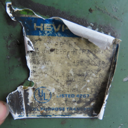 Hevi-Duty HT1F3AS 3KVA General Purpose Transformer 480V Pri 208Y/120V Sec 3Ph