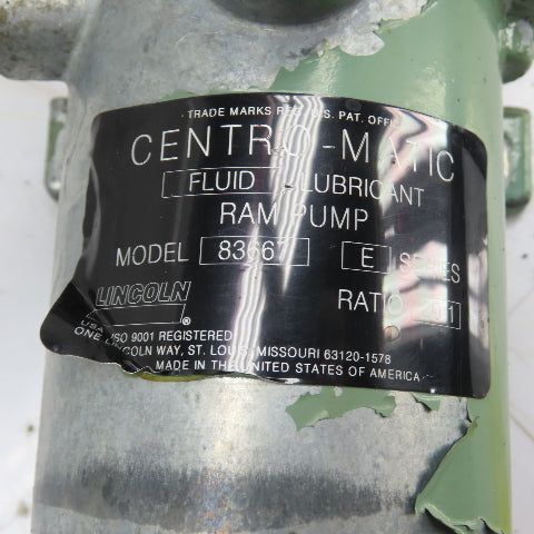 Lincoln 83667 Centro-Matic Fluid Grease Lubricant Ram Pump 20:1 Ratio