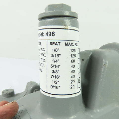 Sensus 496 1" NPT Gas Pressure Regulator Green Spring 6-14"WC 1/2" Orifice