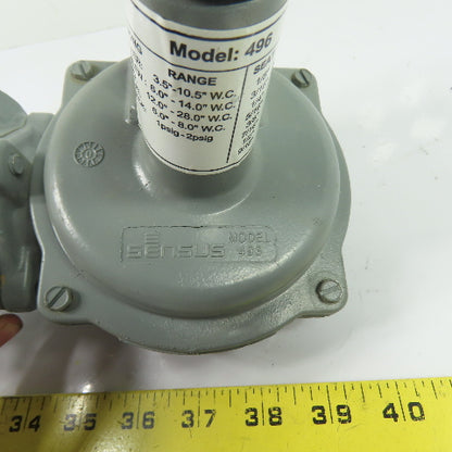 Sensus 496 1" NPT Gas Pressure Regulator Green Spring 6-14"WC 1/2" Orifice