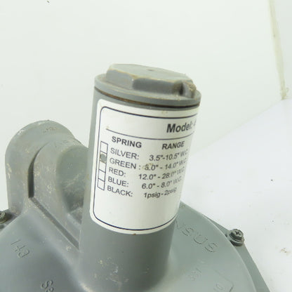 Sensus 143-80 1" Gas Pressure Regulator Green 3.5-10.5" WC 3/16" Orifice 125PSI