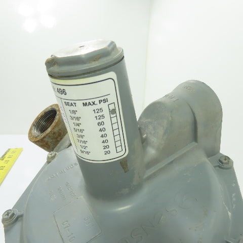 Sensus 143-80 1" Gas Pressure Regulator Green 3.5-10.5" WC 3/16" Orifice 125PSI