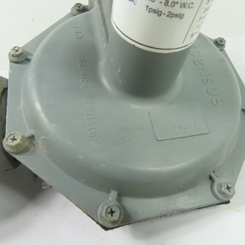Sensus 143-80 1" Gas Pressure Regulator Green 3.5-10.5" WC 3/16" Orifice 125PSI
