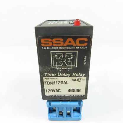 SSAC TDMH120AL 120VAC Digi-Set Time Delay Relay 8-Pin DPDT 10A