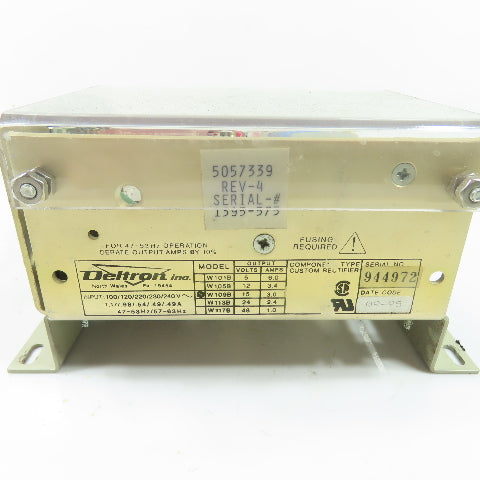 Deltron W109B 15VDC 3A Power Supply 100-240VAC Pri