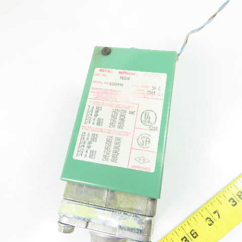 ASCO PB20A Adjustable Pressure Switch 2-18 PSI 125/250VAC W/ RD20A11 Transducer