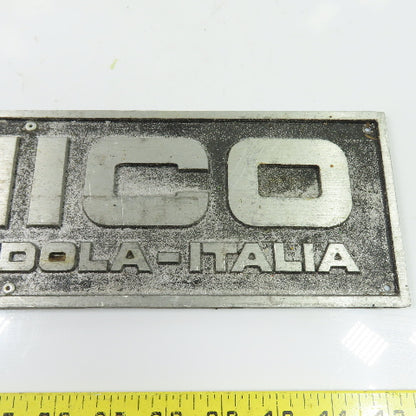 SINICO Cast Aluminum Machine Builder Nameplate Sign 15-1/2" x 4-1/4"