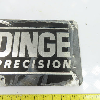 Hardinge N/A Cast Machine Builder Nameplate Sign 9-3/4" x 4-1/2"