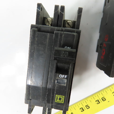 Square D QOU220 20A 2-Pole Miniature Circuit Breaker 120/240V HACR Lot Of 2