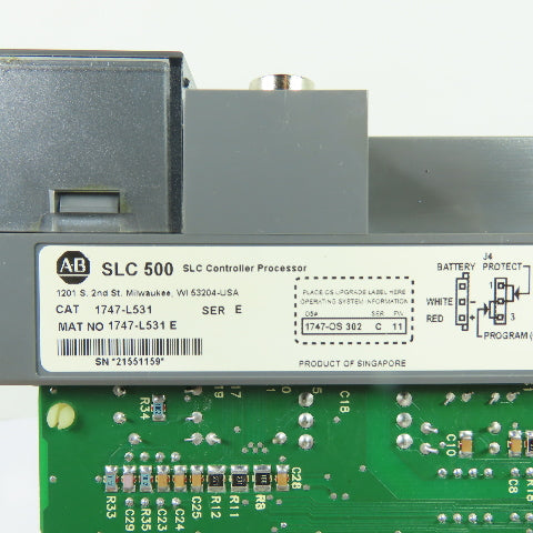 Allen-Bradley 1747-L531 SLC 500 SLC 5/03 Processor Unit Ser E Rev 8 W/1747-OS302