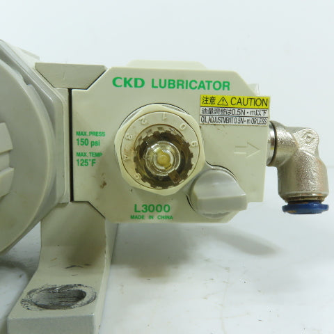 CKD R3000-10N-W 1/4" NPT Air Filter Regulator Lubricator FRL 150PSI