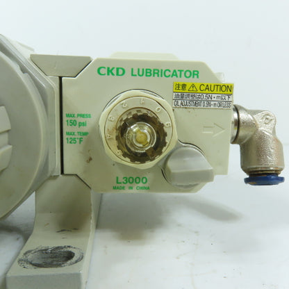 CKD R3000-10N-W 1/4" NPT Air Filter Regulator Lubricator FRL 150PSI