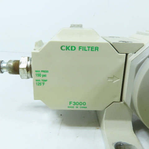 CKD R3000-10N-W 1/4" NPT Air Filter Regulator Lubricator FRL 150PSI