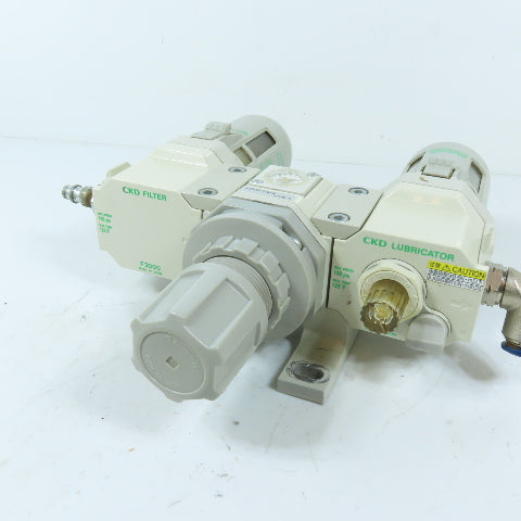 CKD R3000-10N-W 1/4" NPT Air Filter Regulator Lubricator FRL 150PSI