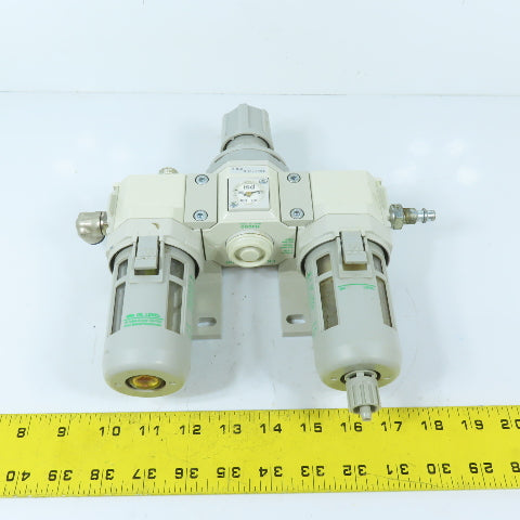 CKD R3000-10N-W 1/4" NPT Air Filter Regulator Lubricator FRL 150PSI