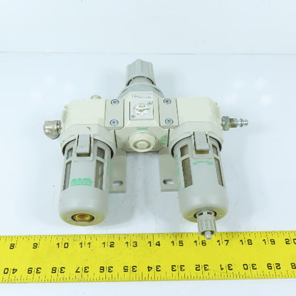 CKD R3000-10N-W 1/4" NPT Air Filter Regulator Lubricator FRL 150PSI