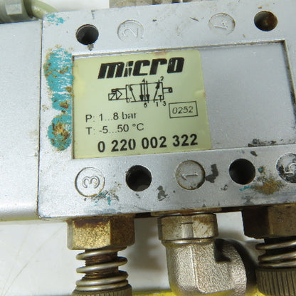 Micro 0 220 002 322 5/2-Way Pneumatic Directional Solenoid Valve 24VDC