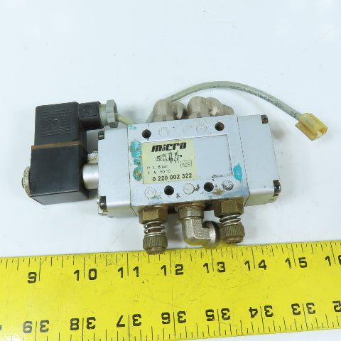 Micro 0 220 002 322 5/2-Way Pneumatic Directional Solenoid Valve 24VDC