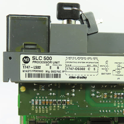 Allen-Bradley 1747-L532 SLC 500 Ser E Rev 8 5/03 CPU Processor Unit W/1747-OS302