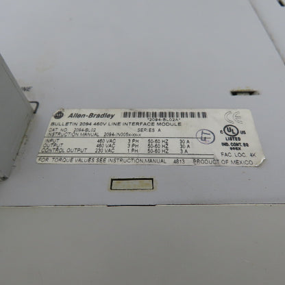 Allen-Bradley 2094-BL02 Kinetix 6000 Line Interface Module 460V 3Ph 30A Ser A