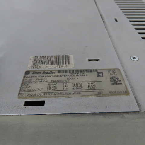 Allen-Bradley 2094-BL02 Kinetix 6000 Line Interface Module 460V 3Ph 30A Ser A