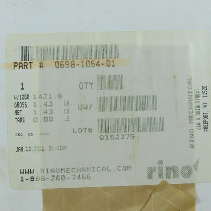 Rino Mechanical 0698-1064-01 16 Tooth Gear Box Helical Gear 20mm Bore