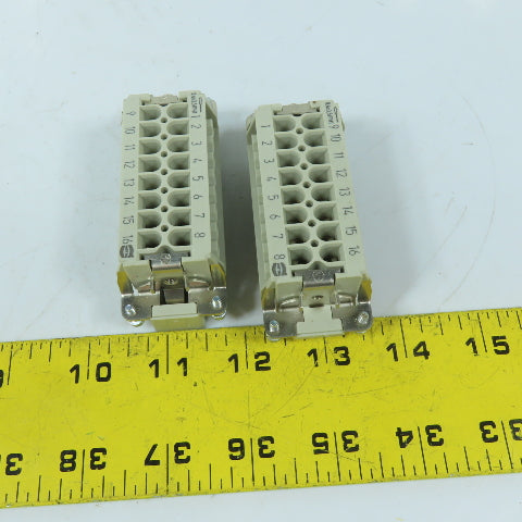 Harting 09 33 016 2701 09 33 016 2601 16-Pin M/F Insert Connector Set 500V