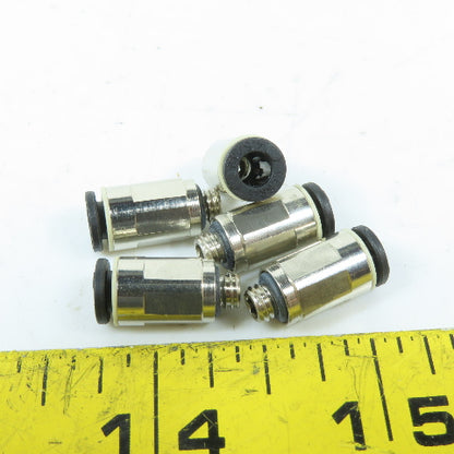 SKF 17894 4mm 5/32 Push To Connect M5 Threaded Fitting Lot Of 5