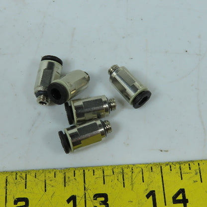 SKF 17894 4mm 5/32 Push To Connect M5 Threaded Fitting Lot Of 5