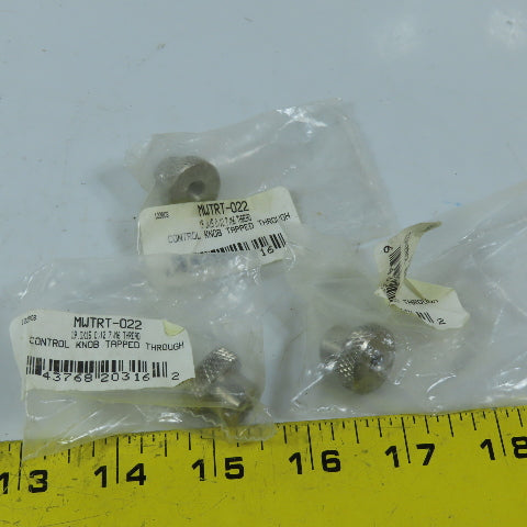 Gibraltar MWTRT-022 Knurled Control Knob Tapped Thru M6 Thread Stainless Lot/3